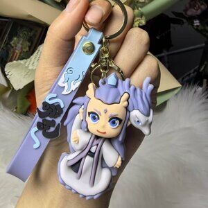 Cute cartoon keychains featuring Shen Gongbao, Nezha, and Taiyi Zhenren for bags
